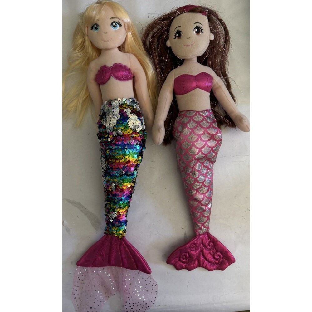 2 Aurora Plush Mermaid Doll 18 Inch Stuffed Animal Kids Toy Glitter Fantasy